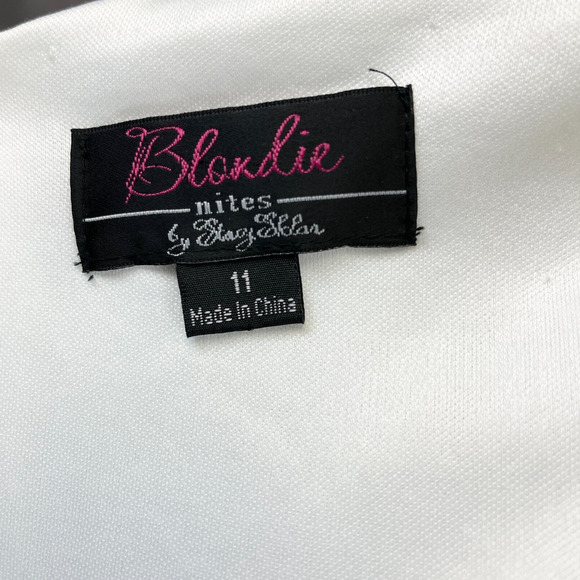 Blondie Nites Prom Dress Gown Size 11 Formal Tulle Embroidered Fairy Wedding Y2K - Picture 10 of 13